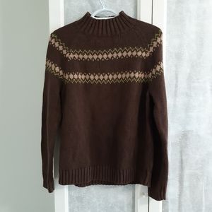 Vintage fair isle cotton sweater medium